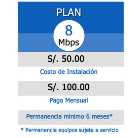 Plan 8 Mbps Internet Alta Velocidad